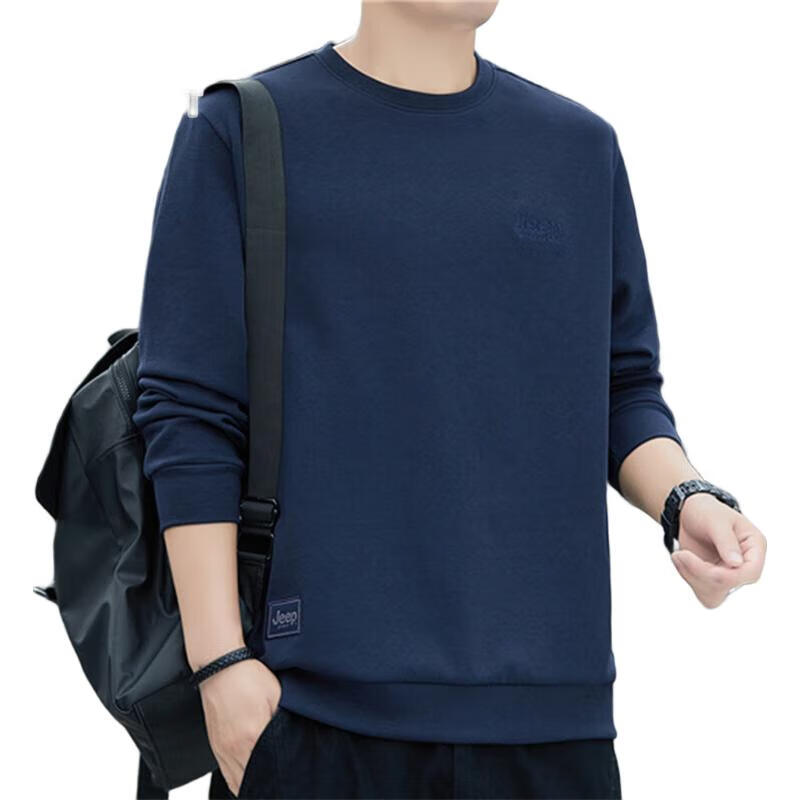 JEEP SPIRIT Men's Sweatshirt, Round Neck, Autumn And Winter Jacket, Men's Long-Sleeve T-Shirt, Loose Casual Trendy Clothing