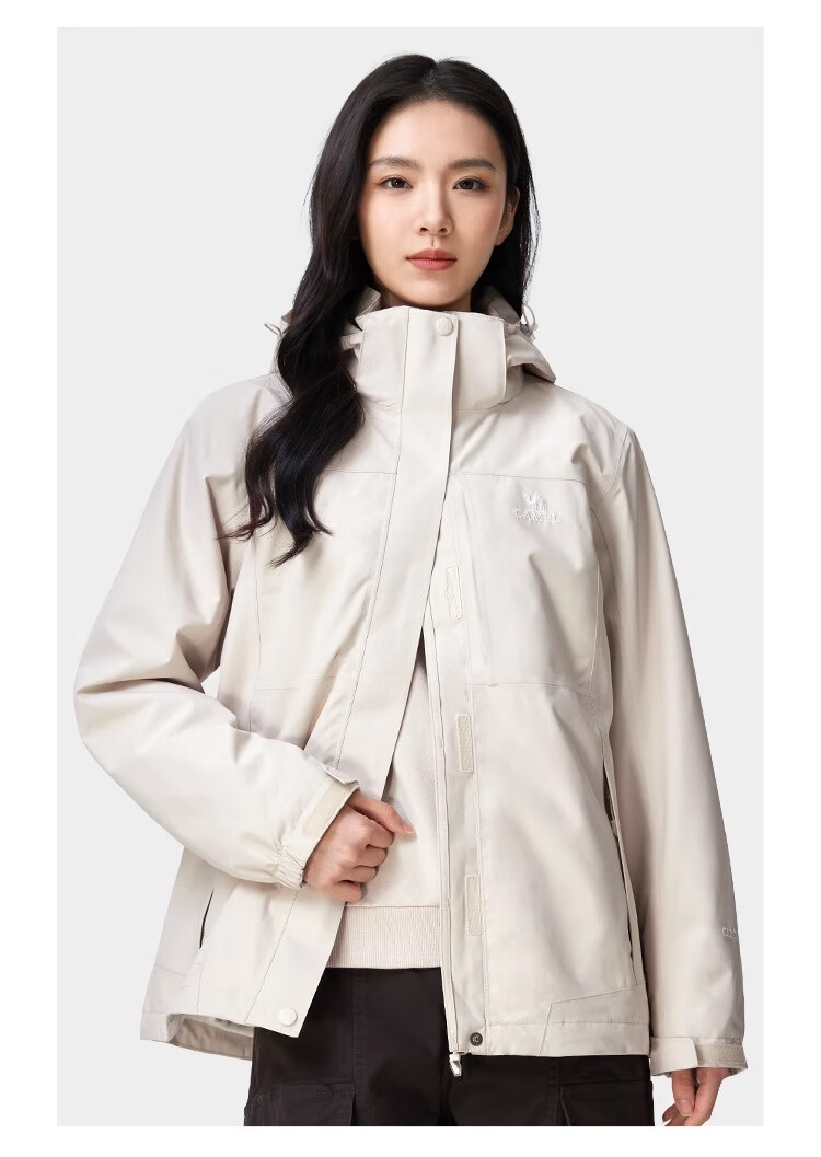 CAMEL Waterproof 3-in-1 Detachable Two-Piece Outdoor Jacket 119-1 Millet Yellow Men's M 5