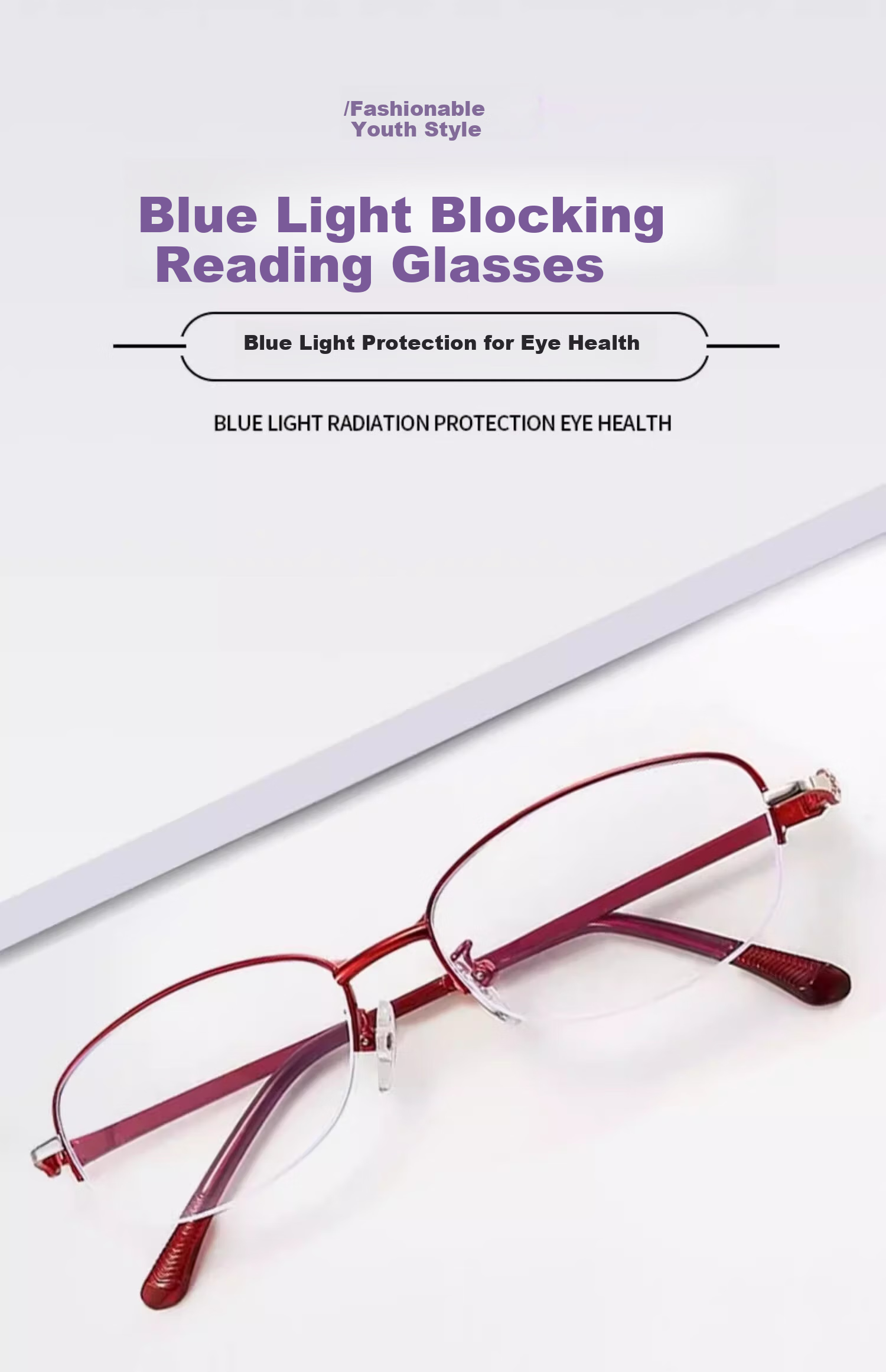 GOGOSOON Reading Glasses for Women, Anti-Blue Light Radiation, High-Quality Genuine Brand, High-Definition Presbyopic Glasses for Middle-Aged And Elderly, Fashionable Reading Glasses for Back to School 1