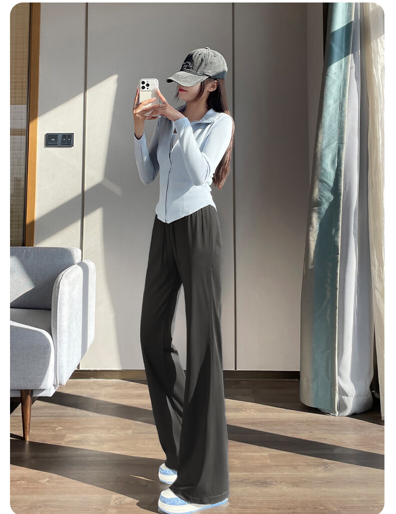 Warrior UPF50+ Ice Silk Sun Protection Casual Pants for Women 2025 Summer Comfortable Breathable Natural Cooling Slim Fit Flared Pants 13