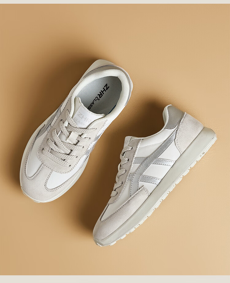 ZHR Women's Casual Shoes, Fashionable Comfortable Running Height-Increasing Women's Shoes, Thick-Soled Versatile Training Shoes, AK199 White Silver, Size 39 13