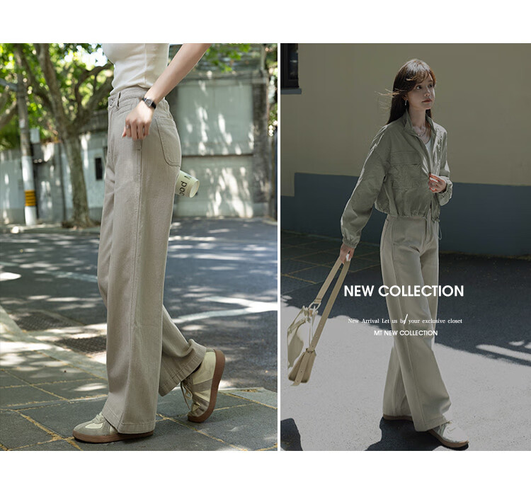 MT [Korean-Japanese Casual Style] Autumn Fashion Simple Solid Color Loose Straight-Leg Denim Jeans 22