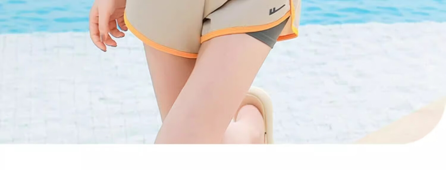 Warrior Women's Two-Piece Swimsuit Fashionable Hot Spring Swimwear Tummy Control Slimming Conservative Sports Swimwear 16003H1I White L 8