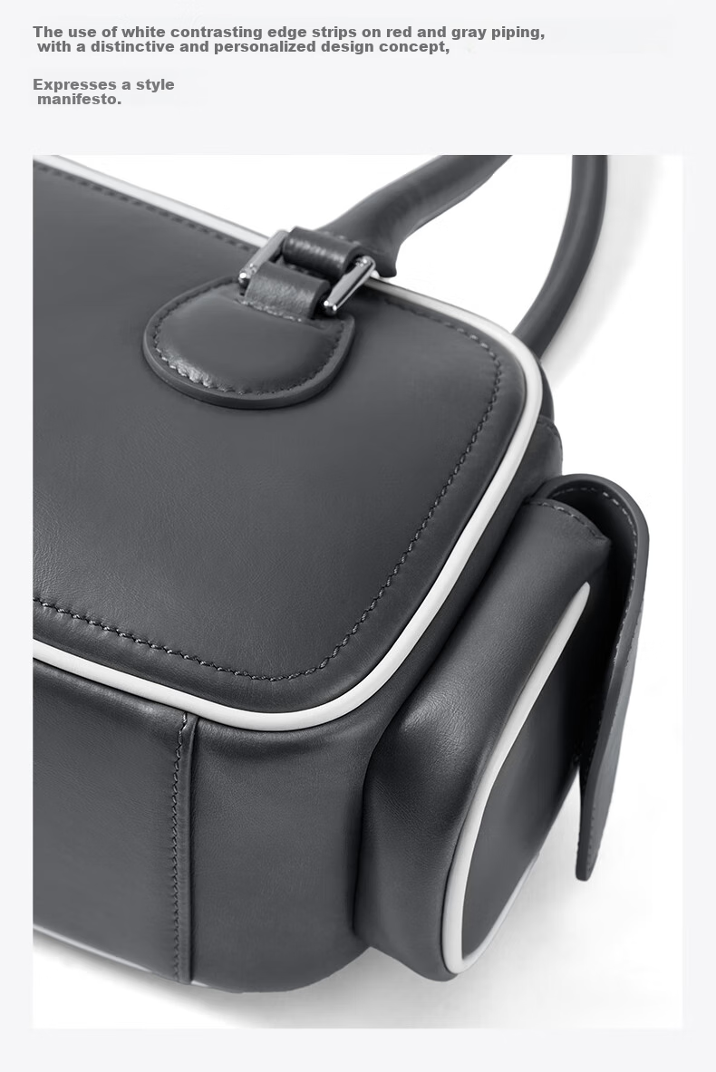 AMAZING SONG Toast Justice Baton Bag, High-End Wedding Bag, Pillow Bag, Cowhide Commuter Boston Shoulder Handbag, Underarm Bag, Birthday Gift 10