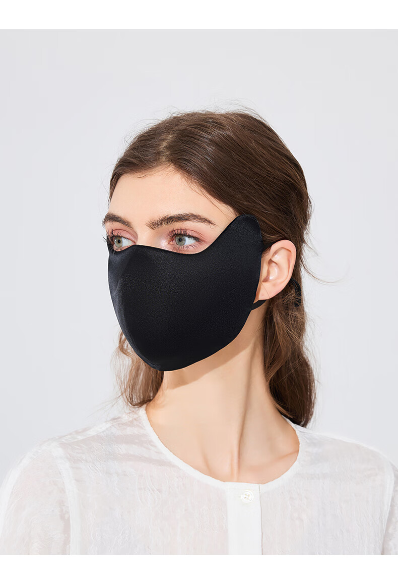 FANCET 100% Mulberry Silk Face Mask for Women Spring Summer Eye Protection Breathable UV Sun Protection Face Cover 15