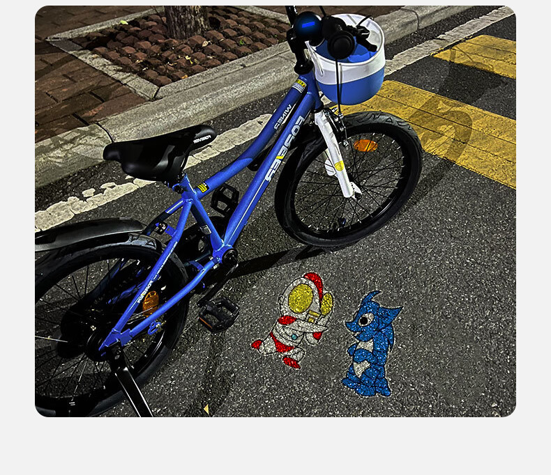 Siwangongli Children's Bicycle Electric Projection Light, Dynamic Atmosphere Lamp, Night Riding Motorcycle Skateboard Balance Bike Cartoon Warning Light 13