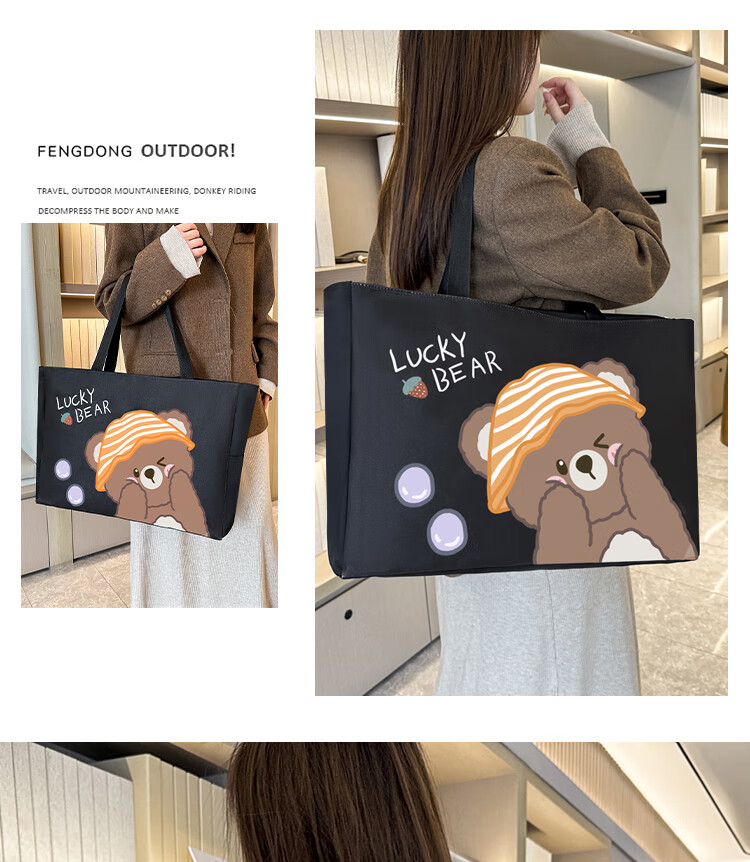 Lehuolvxing Handheld Luggage Bag Travel Bag Maternity Storage Can Be Attached to Suitcase with Trolley Handle, Large Capacity Portable Foldable Bag 2