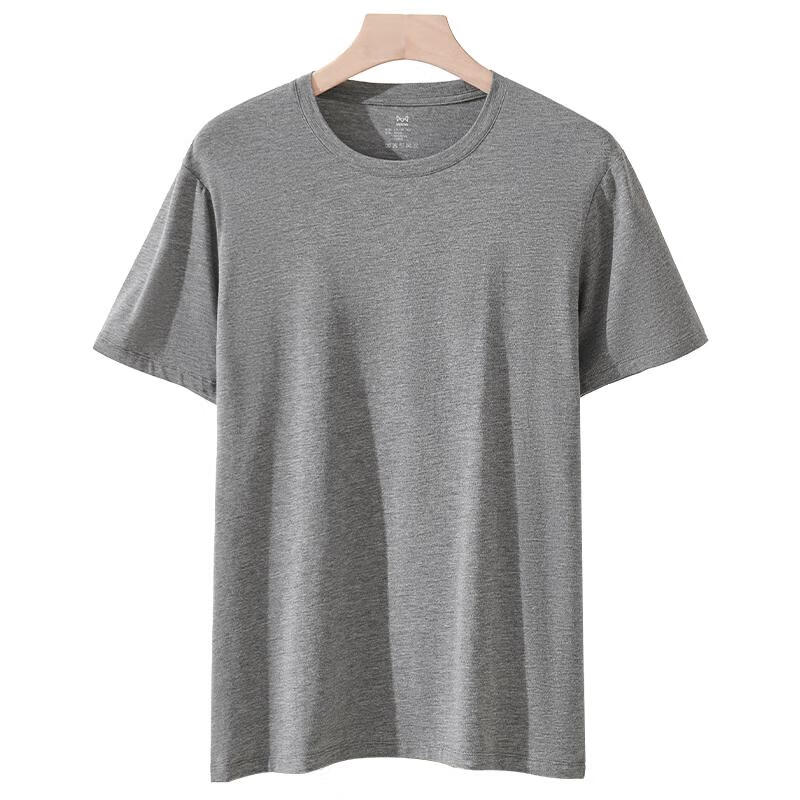 Miiow [Silk Modal Cotton] Men's Slim Fit Short Sleeve T-Shirt Base Layer Spring Summer 2026 Heather Gray XL