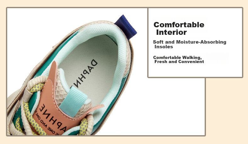 DAPHNE Chunky Sneakers for Women with Thick Soles And Hidden Heel Lift, Breathable, Slimming for Petite Figures, Versatile Casual Shoes for Travel And Everyday Wear, White And Gold Color, Size 35 12