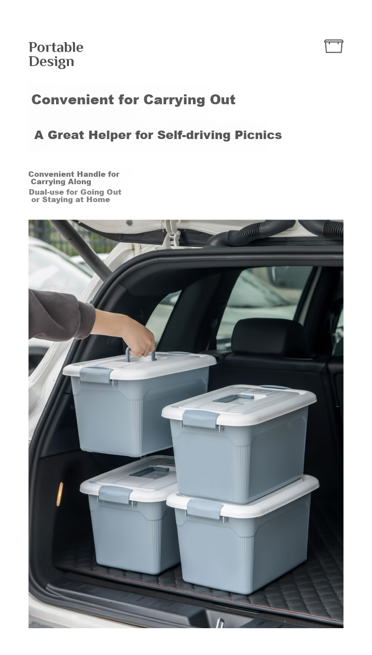 Xitianlong Plastic Storage Box, Thickened Large Size, for Clothes, Snacks And Toys, Car Organizer, 13L Capacity, 1 Piece, without Wheels 5