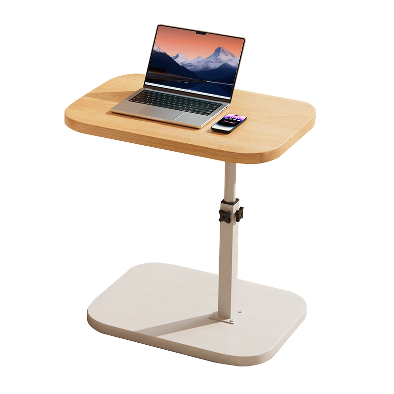 Jingcai Coffee Table, Living Room Side Table, Adjustable Height Small Table, Bedside Table, Computer Desk, JCJ25 Wood Grain Color
