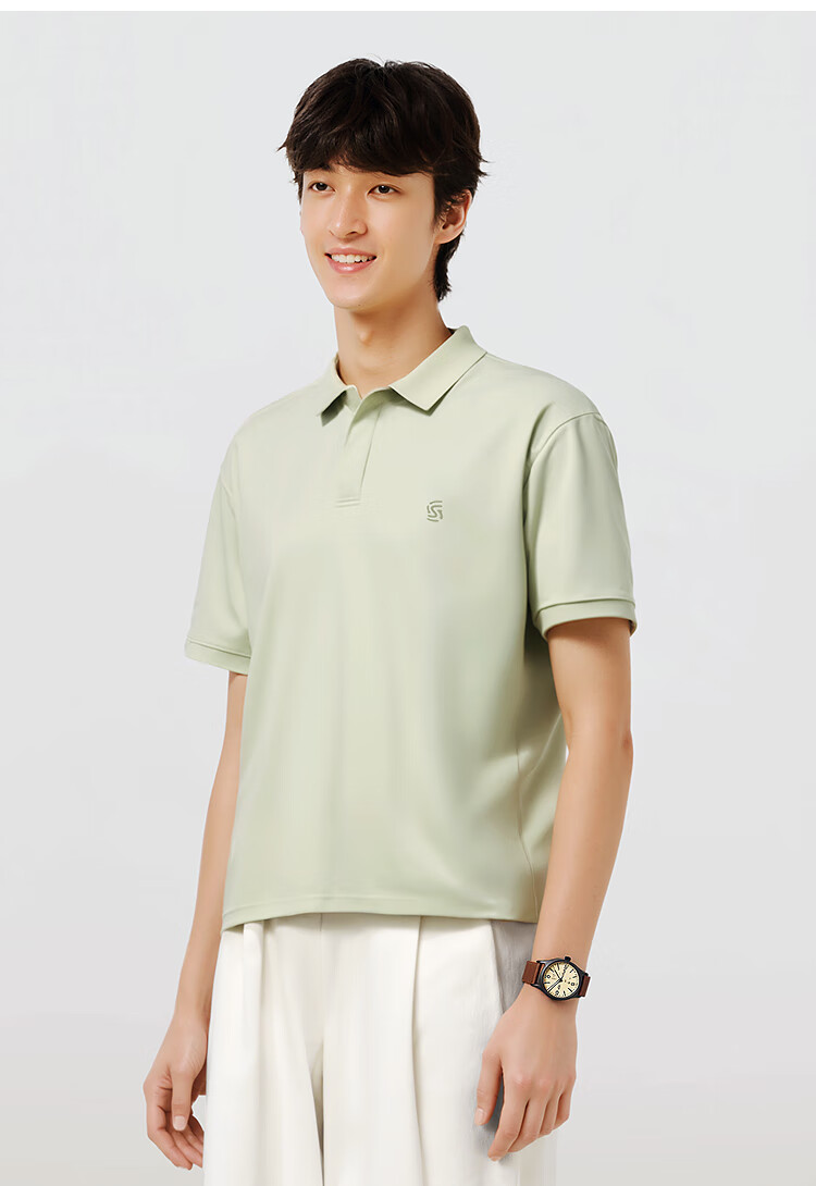 Semir Senrou Men's Summer Basic Business Commuter Style Knitted Crisp Short Sleeve Polo Shirt 101325115109 6