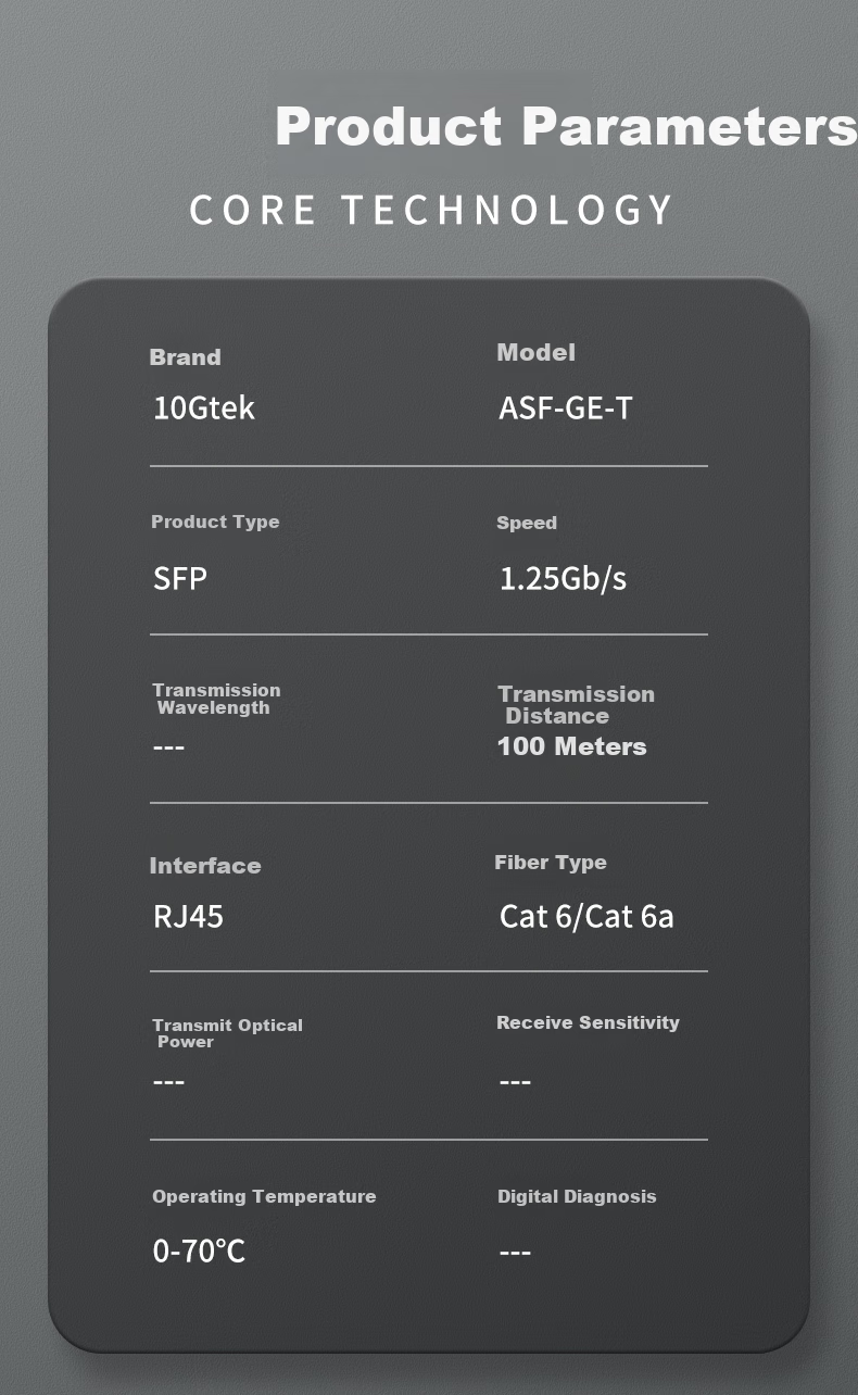 Wanzhaotongguangdian SFP Gigabit Electrical Port/multi-mode/single-Mode Fiber Optic Module, 1.25G-T Electrical Port to RJ45 Converter, 100 Meters; SX/LX/EX/LH/BIDI 550 Meters~80 Kilometers 4