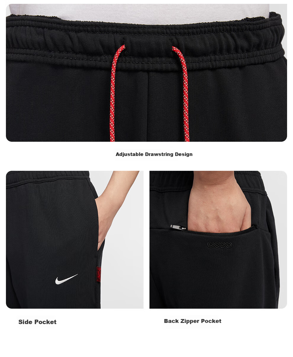 NIKE Men's Sweatpants, Spring And Autumn Knitted Joggers, Loose-Fitting Casual Pants, IB5806-010, Black, 2XL 3