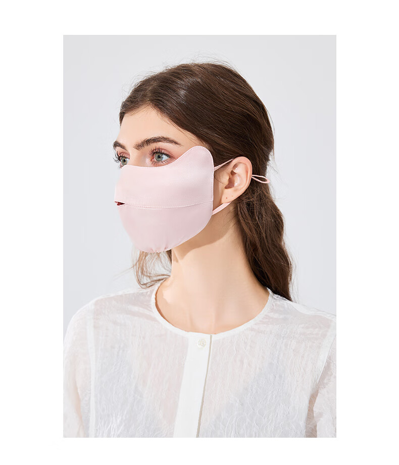 FANCET Women's Summer Silk Face Mask Mulberry Silk Sun Protection Eye Cover UV Protection Lightweight Breathable Skincare Face Bikini 19