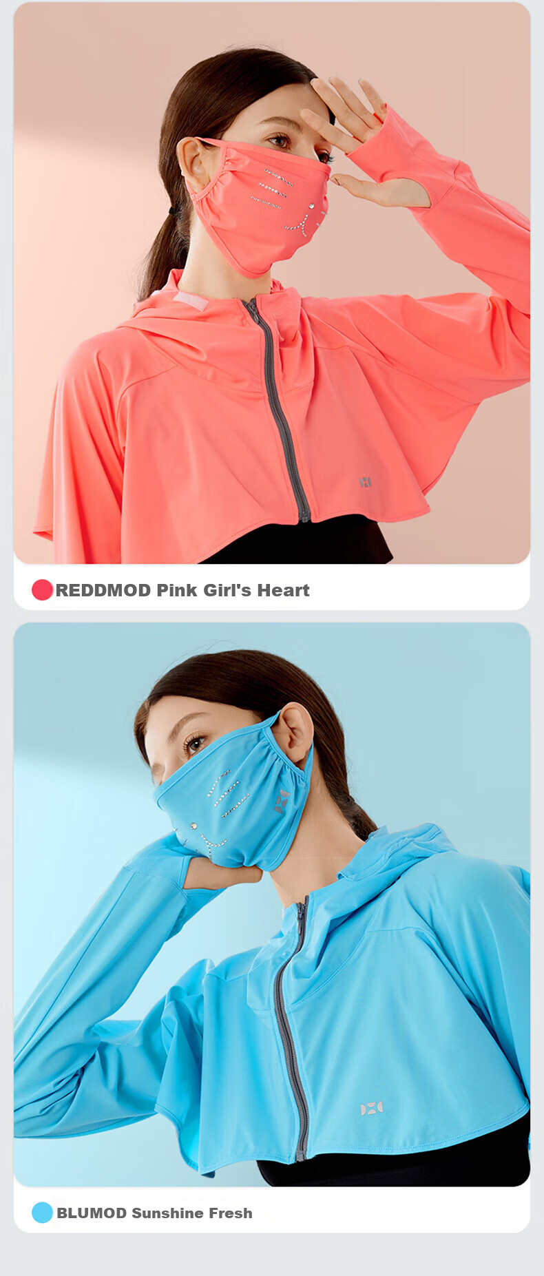 HOII Water Diamond Cat Sun Protection Mask, Breathable Cycling Face Mask, Dust-Proof, Anti-Pollution, UV-Resistant, Cute And Fashionable Red 10