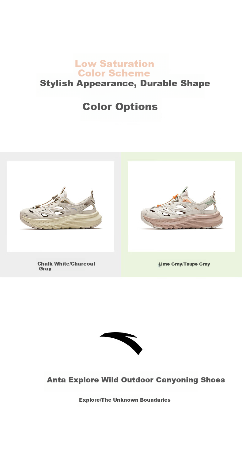 Anta Explore Wild Sandals | Women's Creek Shoes Sports Shoes Hole Shoes Outdoor Hiking Anti-Slip Lightweight Casual Shoes 9