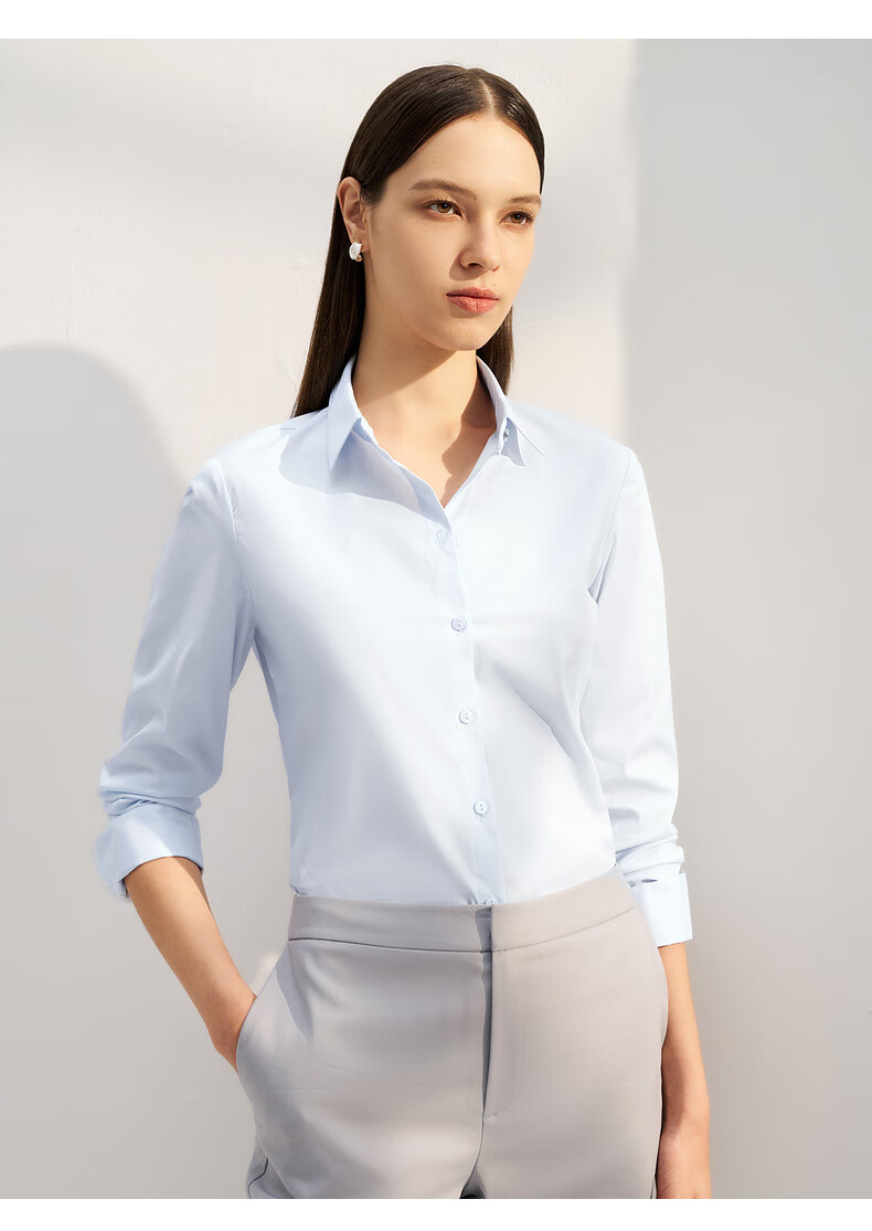 G2000 [Soft And Comfortable] Women's Autumn And Winter Clothing, Mall-Matching Cotton Skin-Friendly Business Commute Comfortable Long-Sleeve Shirt 8