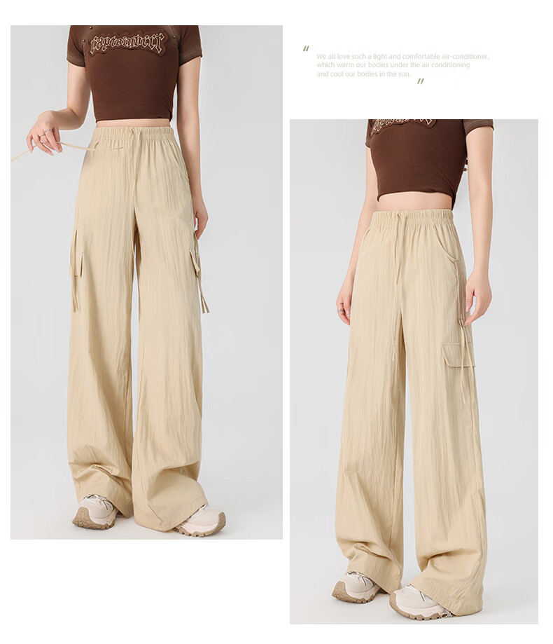 LangSha Women's Cargo Pants with Drawstring for Petite Figures, Lightweight Summer 2025 Butterfly Bow Casual Quick-Dry Trousers Paratrooper Pants 23