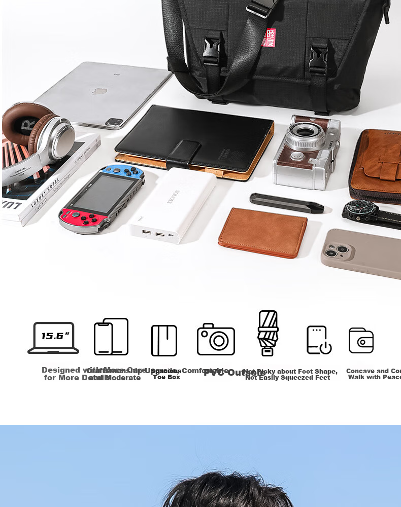 361° Large Capacity Shoulder Bag Crossbody Bag for Men And Women, Student Couple Casual Sports Outdoor Small Backpack Messenger Bag, Black 3