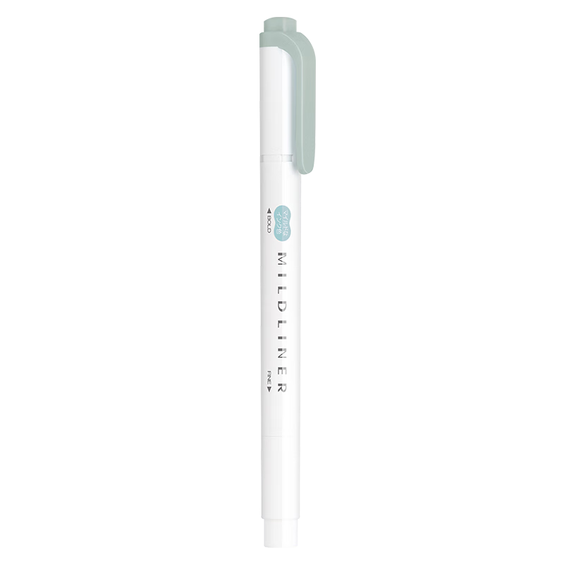 ZEBRA Smoky Dual-Ended Soft Fluorescent Highlighter Single Color Marker Student Journal Pen WKT7 Mint Green Single Pack