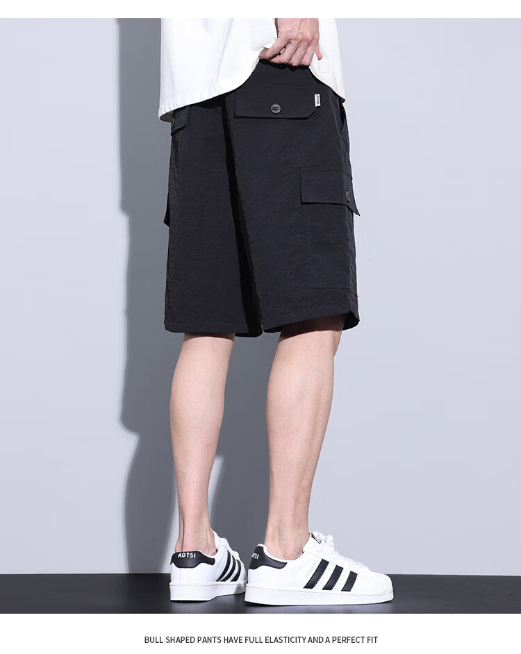 JEEP Ice Silk Workwear Five-Point Casual Shorts for Men, 2026 Summer Thin Loose Straight-Leg Cool Mid-Length Pants for Me 8