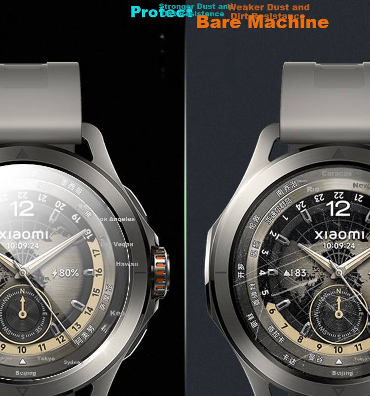 ESCASE [Three-Pack] Tempered Glass Screen Protector for Xiaomi Watch S4/Sport, High-Definition Clear Anti-Drop Scratch-Resistant Self-Adhesive Fingerprint-Resistant Glass Film 7