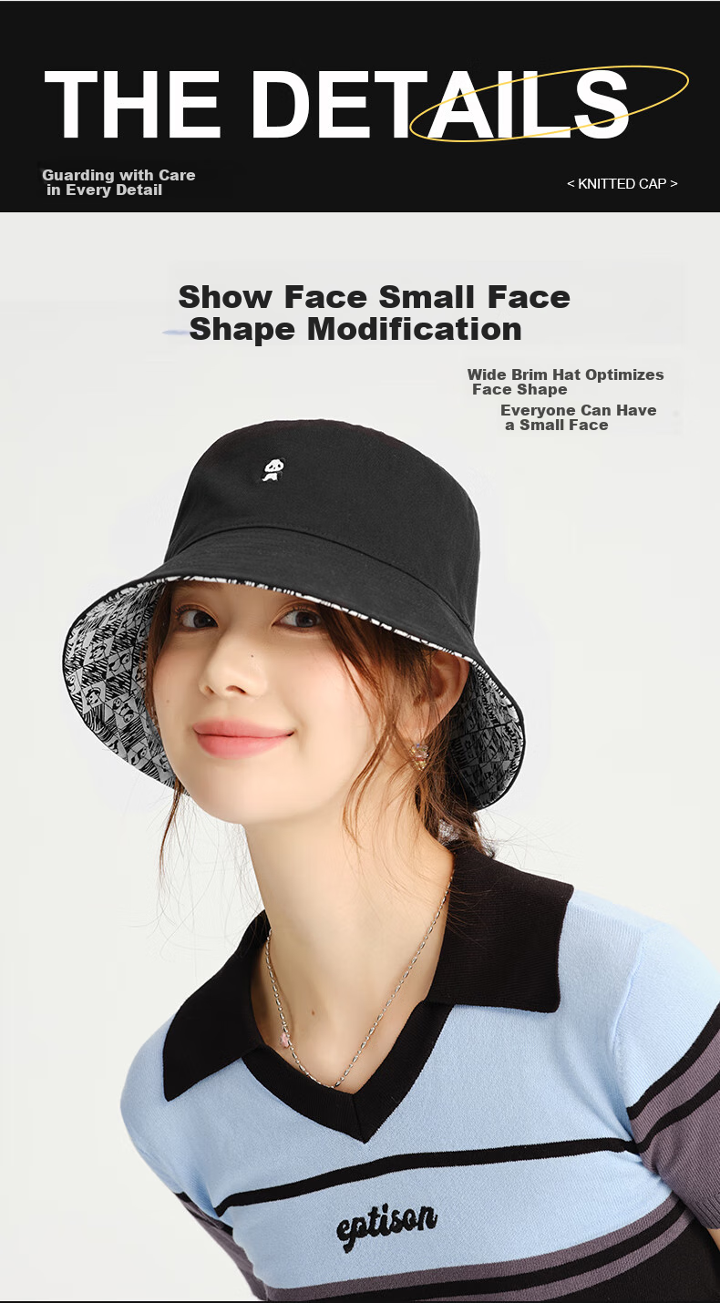 CACUSS Fisherman Hat for Women, Spring And Summer Contrasting Colors, Youthful Look, Face-Slimming Sun Hat, Fashionable Casual Bucket Hat with Patchwork Design, Dazzling Blue 3