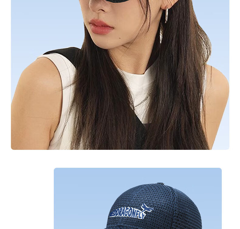 RED DRAGONFLY Hat for Men, Summer Sun Protection Baseball Cap, Outdoor Sports Quick-Dry Sun Hat, Face-Slimming Mesh Visor Cap for Wome 13