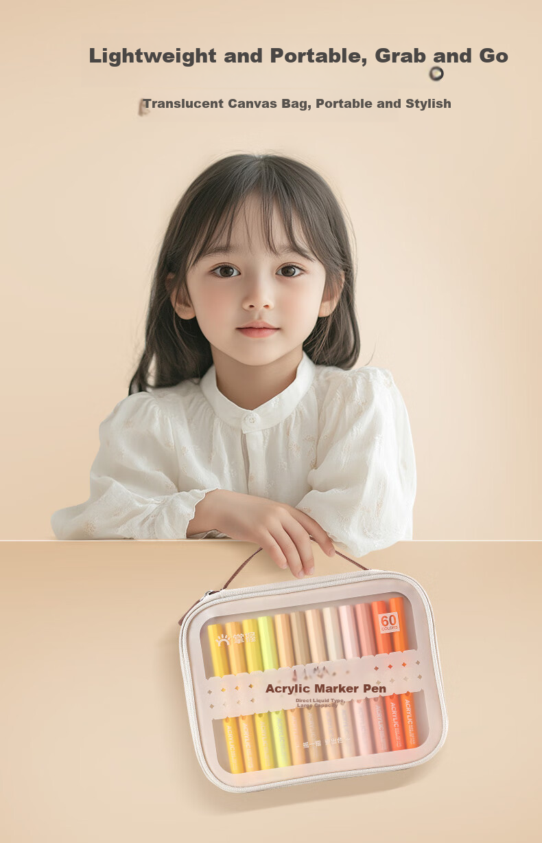 GRASP Direct Liquid Acrylic Markers, 36 Colors, Soft Tip, Skin-Friendly, Washable, Stackable Colors, Large Capacity Ink Control, Watercolor Pens, Instant Camera Paper, Graffiti 4