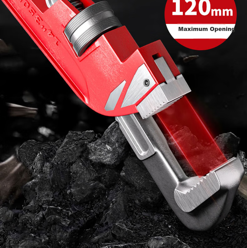 DELIXI ELECTRIC Multi-Function Offset Pipe Wrench Plumbing Pliers Angled Pipe Wrench Heavy-Duty 10-Inch Tongue-and-Groove Pliers 10