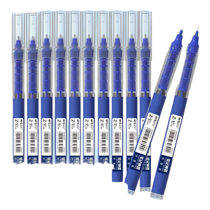 M&G 0.5mm Blue Gel Pen Z1 Quick-Dry Liquid Rollerball Signature Pen Full Needle Tube 3-Pack ARPM2002B