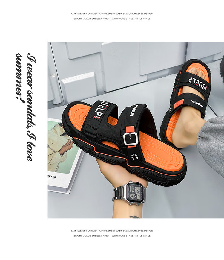 CARTELO Men's Slippers for Outdoor Wear, Thick-Soled Casual Sandals for Summer 2026, Breathable Beach Shoes 12