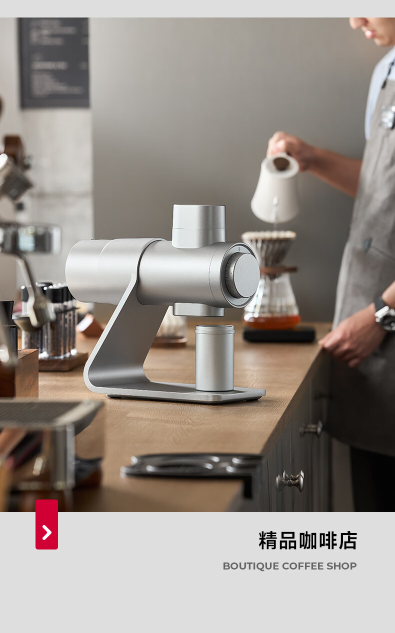 Barsetto E6Air Professional Coffee Grinder, 64mm Flat Blade Disc, Home And Commercial Use, Italian Electric Grinding Machine, Midnight Silver 10
