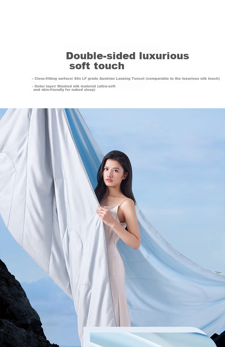 La Torretta Summer Cooling Quilt, Air Conditioning Comforter, 60-Count Lenzing Tencel Bamboo Fiber, Thin Summer Cool Feeling Duvet Insert, 200*230cm 8
