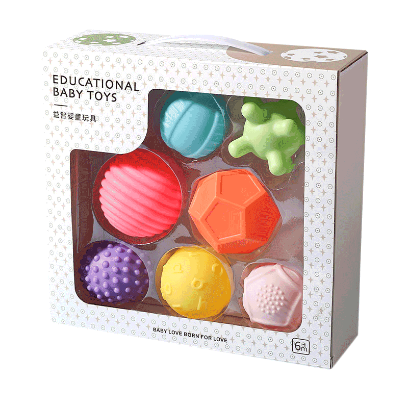 COOKSS Baby Touch Sensory Ball, Infant Hand Grasping Ball, Newborn Training Grip, Chewable Birthday Gift