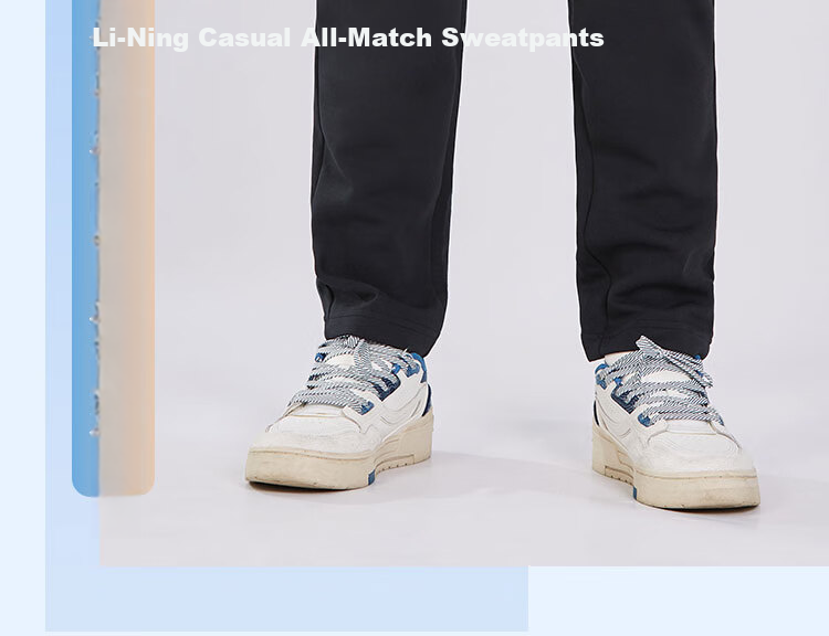 Li-Ning Straight-Leg Sweatpants for Men, Flat-Front Joggers, Versatile Fashion Casual Pants, Comfortable Loose Breathable Sports Trousers for Me 2