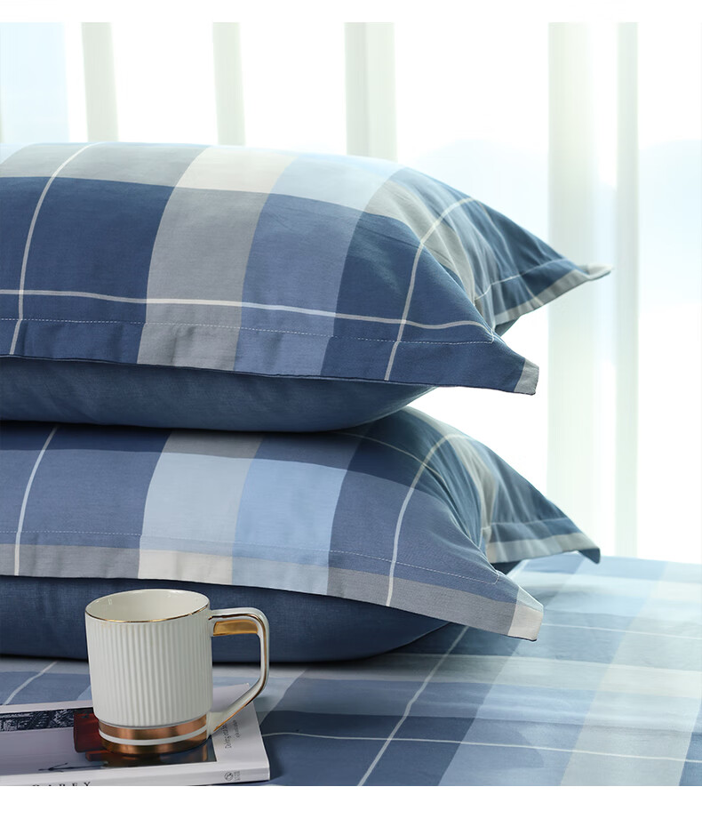 Grace 7A Antibacterial Pure Cotton Pillowcase, Student Single Pillow Cover with Imprint, 48*74cm, One Pair 4