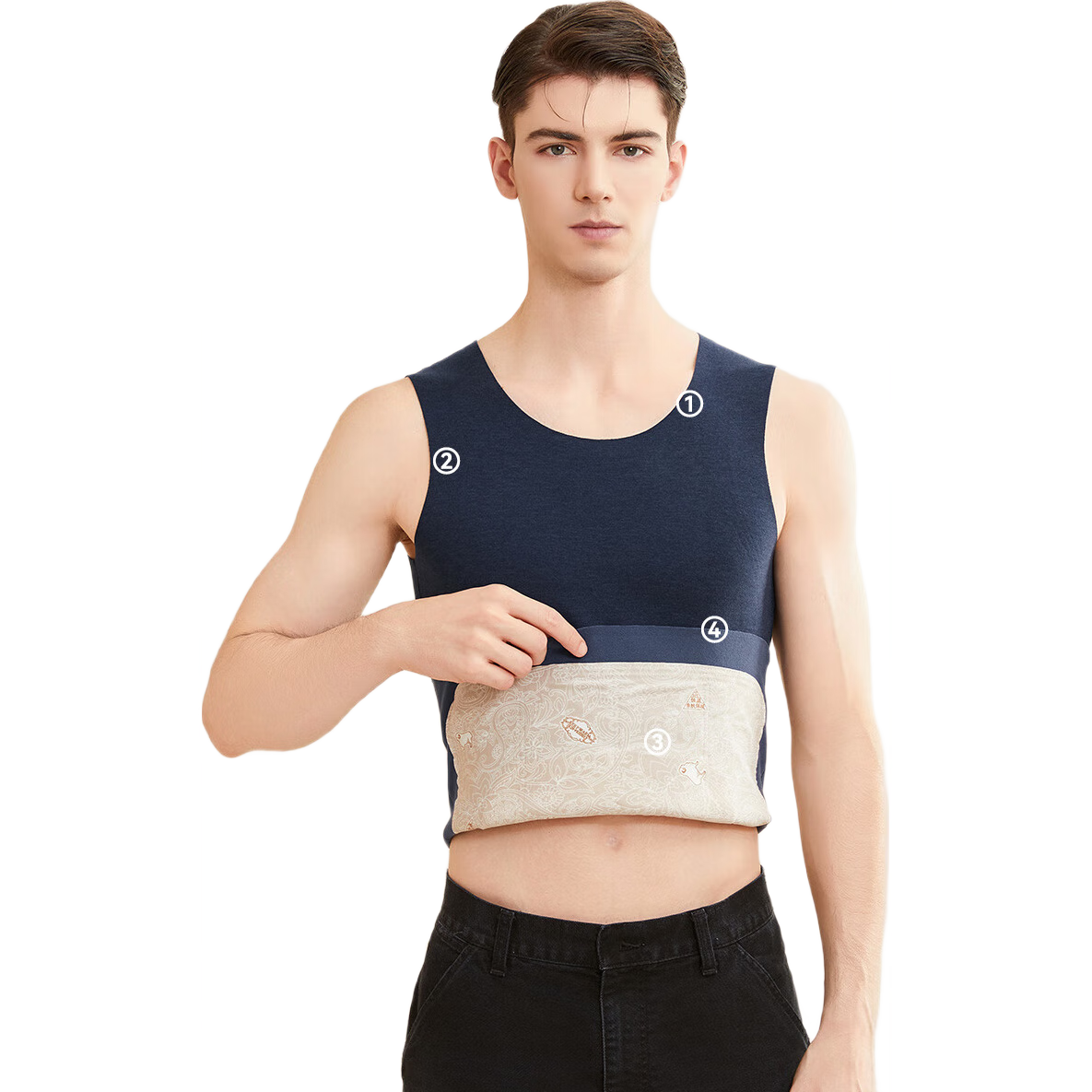 MiiOW [100% Wool Filling Patch] Warm Vest for Men, 7A Antibacterial Autumn And Winter Sleeveless Waistcoat, Round Neck, 25-Year New Product