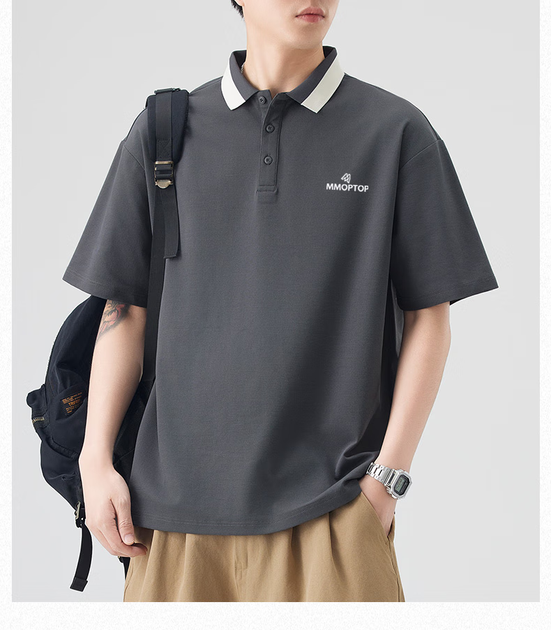MMOPTOP Father's Day Solona Antibacterial Polo Shirt Summer Men's Xinjiang Cotton Business Ice Silk Short Sleeve MP13 Black 3XL 19