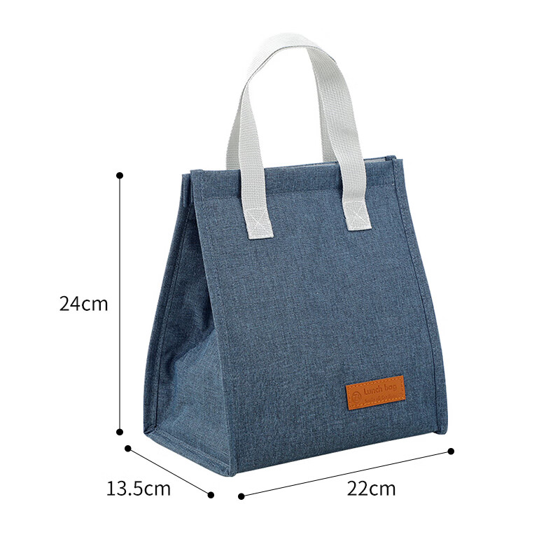 Anmai Insulated Lunch Bag, Portable Thermal Container for Office Workers, Waterproof Handheld Bento Box, Student Meal Bag, Navy Blue, S1944