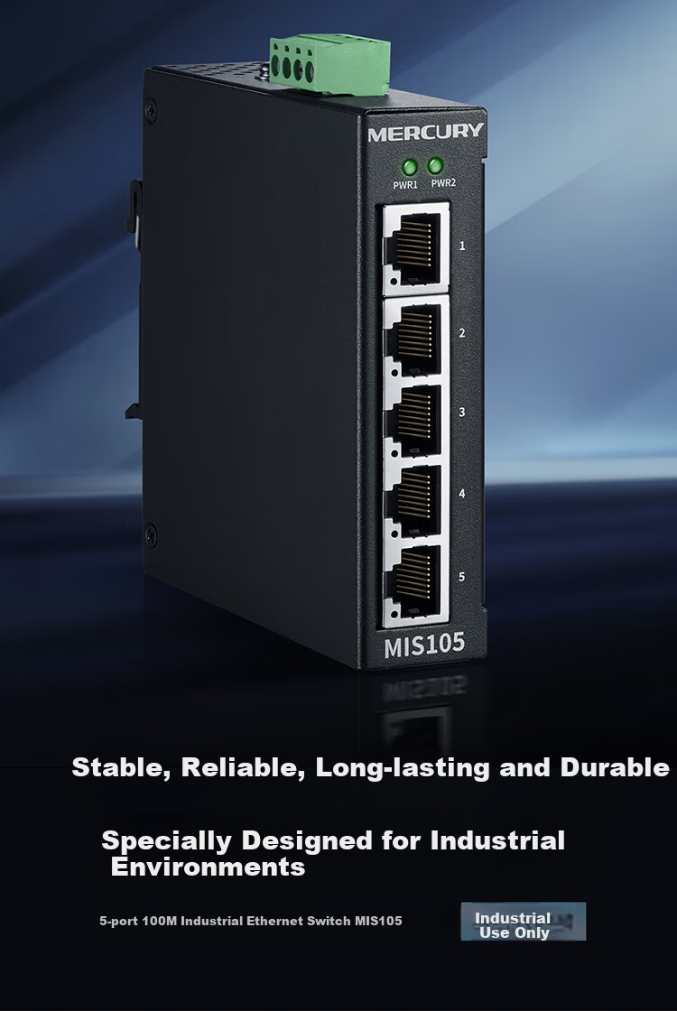 MERCURY Industrial-Grade Switch with 8 Gigabit Ports, Steel Shell, Supports DIN Rail, Enterprise/Monitoring Network Splitter, Hub, And Switch MISG108 1