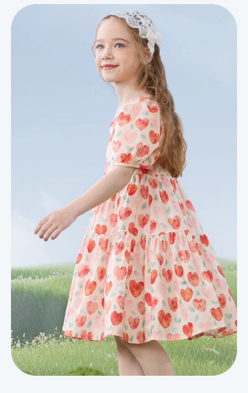 Disney Girls' Dress, Children's Summer Clothing, Big Kids' Pure Cotton Princess Dress, Stylish Floral Print Dress, 2DQ037 Light Yellow, Size 120 11