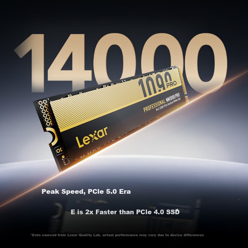 Lexar NM1090 PRO 1TB SSD Solid State Drive M.2 Interface (NVMe Protocol) PCIe 5.0x4 High-Speed 14000MB/s Transfer