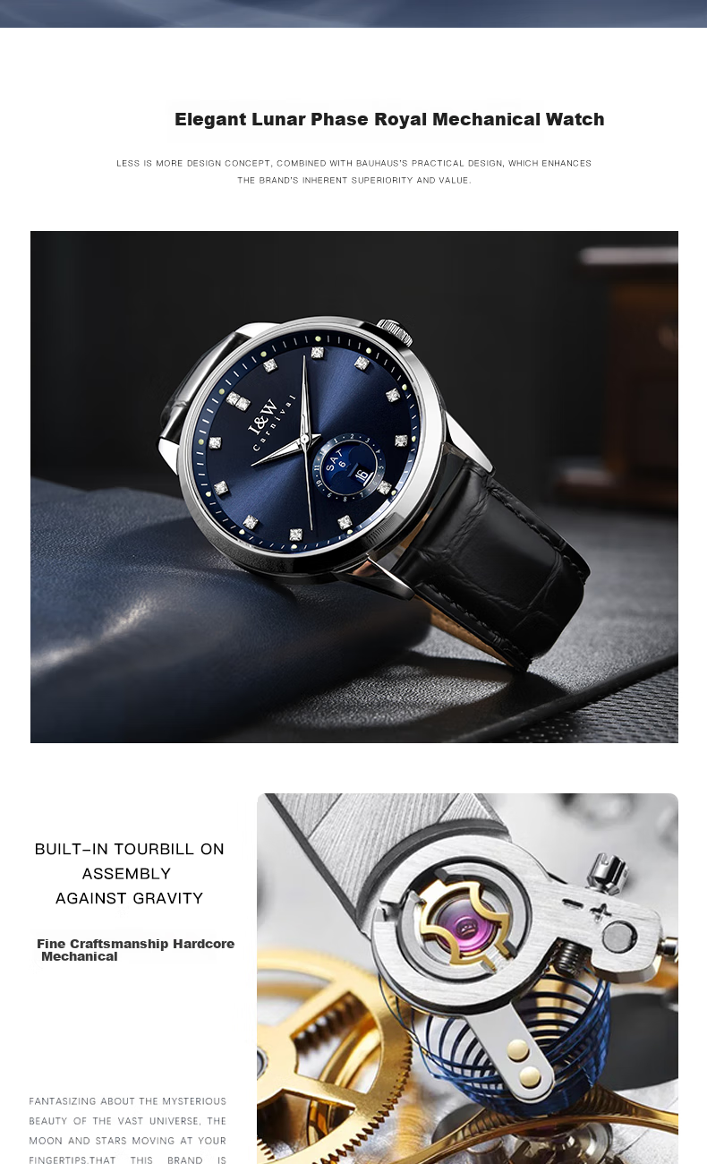 Aiwochi Swiss Iw Watch, Men's Mechanical Watch, Fully Automatic, 2026 New Model, Official Authentic Product, Men's Famous Watch Brand, Men's Timepiece 2