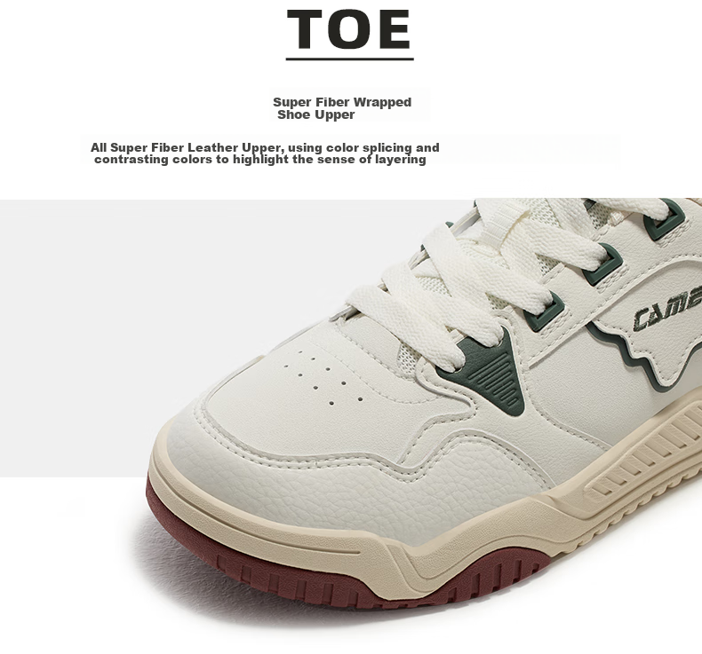 CAMEL Icebreaker 2.0 Men's Sports Shoes, Casual Wear-Resistant Low-Top Sneakers X14C09L7639S, Ivory White/blue, Size 42 23