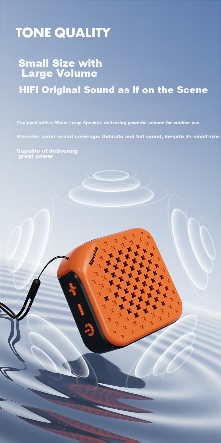 Newmine PBS001 Bluetooth Speaker, Wireless Desktop Laptop Mini Speaker, Portable Outdoor Mini Speaker for Phones, Payment Voice Broadcast Speaker with Deep Bass, Orange And Black Color 6