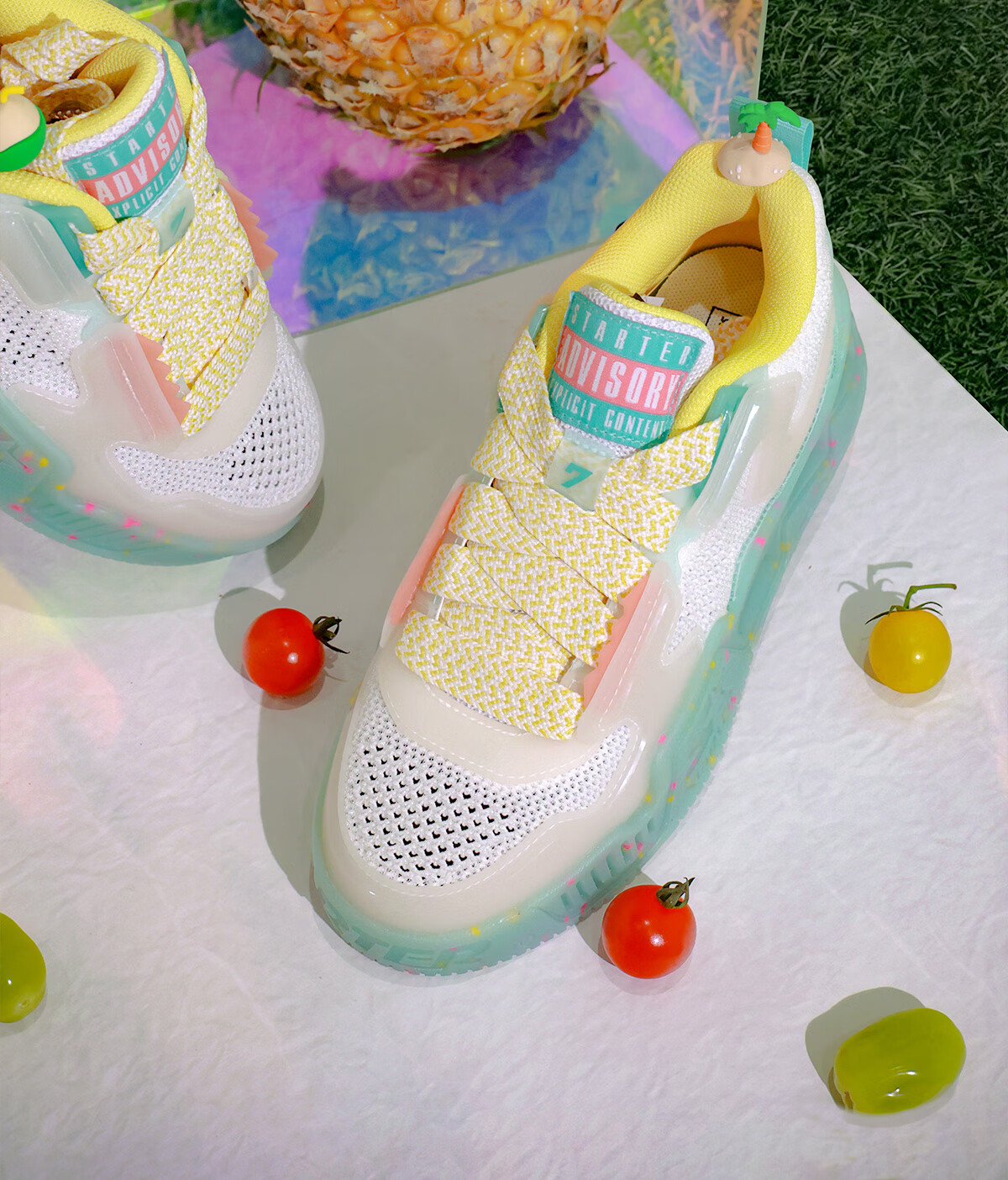 STARTER Ice Drink Series Glow-In Jelly Shoes Casual Sports Sneakers for Men And Women, Couples Matching Style Breathable Light Green Size 43 4