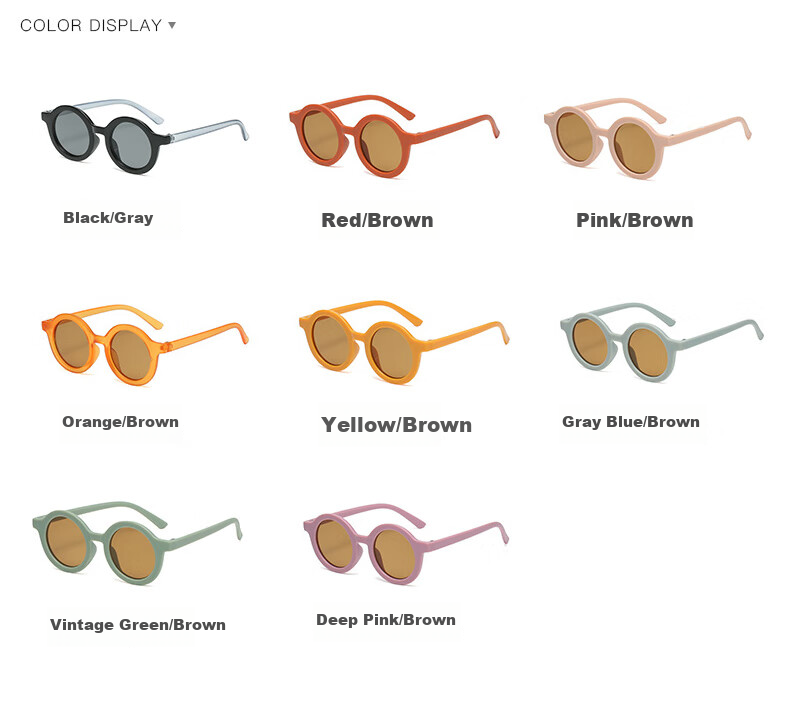 DRATRA Children's Sunglasses, Round Frame Sun Protection Glasses for Boys And Girls, Decorative Eyewear, Fashionable Cartoon Cute Desig 5