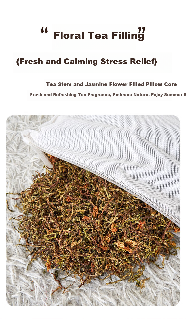 Laoxijiang Rattan Cooling Pillow Summer Mat Pillow with Tea Leaf And Floral Fragrance, Single Tea Scent Pillow, 55*30cm 3